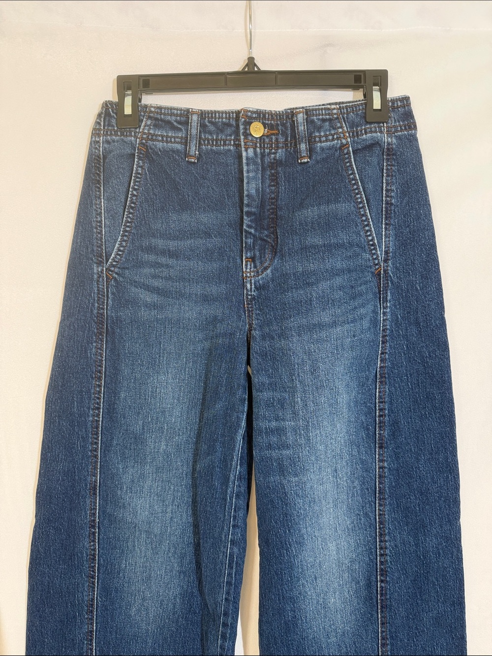 Anthropologie Pilcro Lex Jeans Size 26 High Rise Tapered Dark Denim - Picture 5 of 15